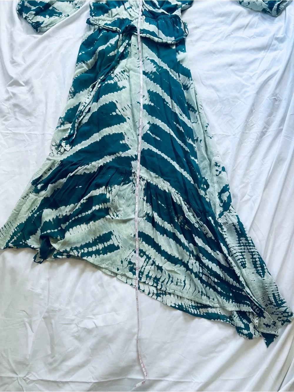 Young Fabulous & Broke Teal and Mint Tie-Dye Wrap Maxi Dress